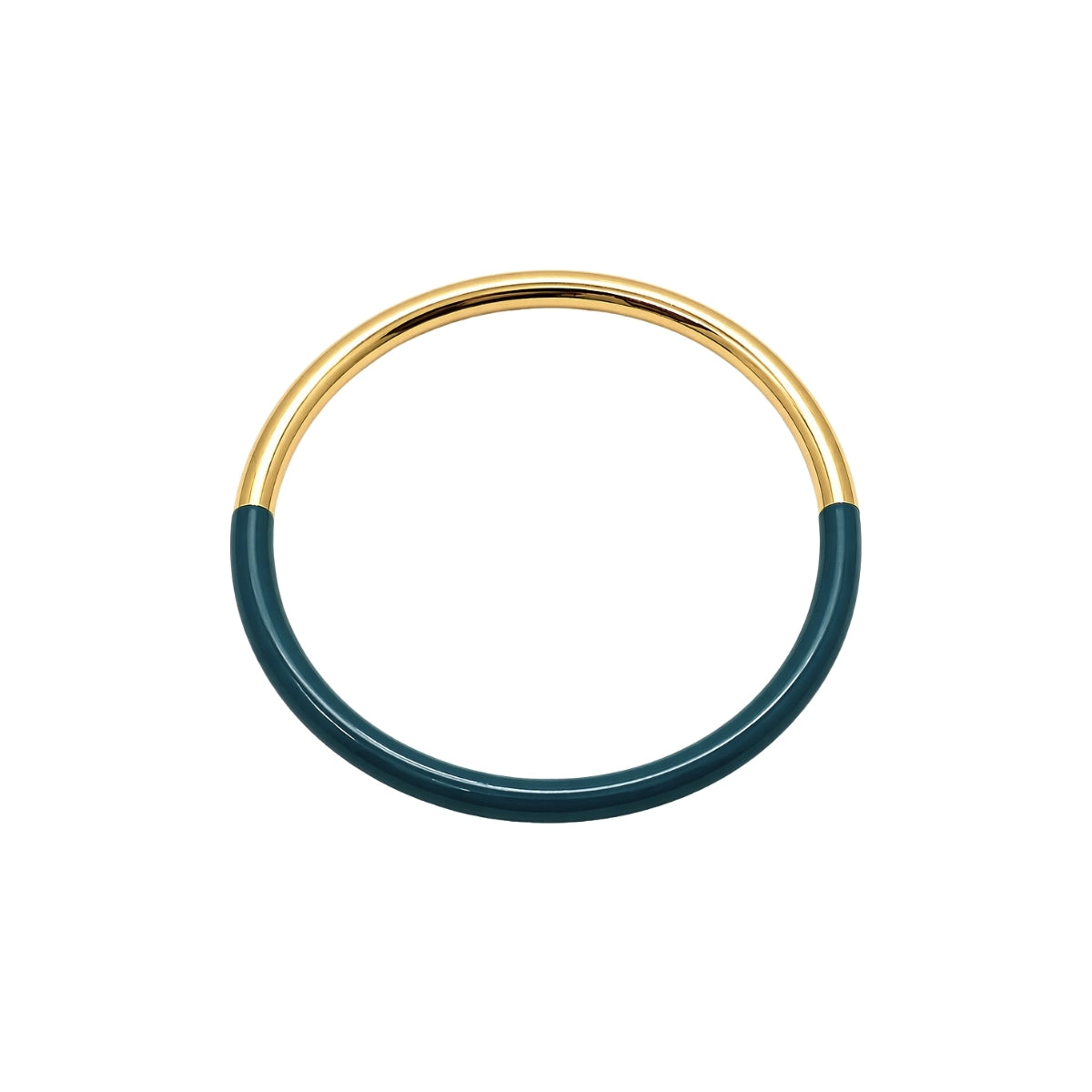 You & Eye Color Block Dark Teal Enamel Bangle