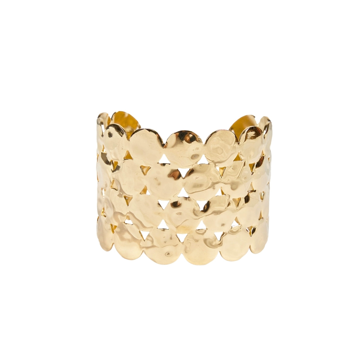 You & Eye Hammered Coin Wide Cuff Bracelet