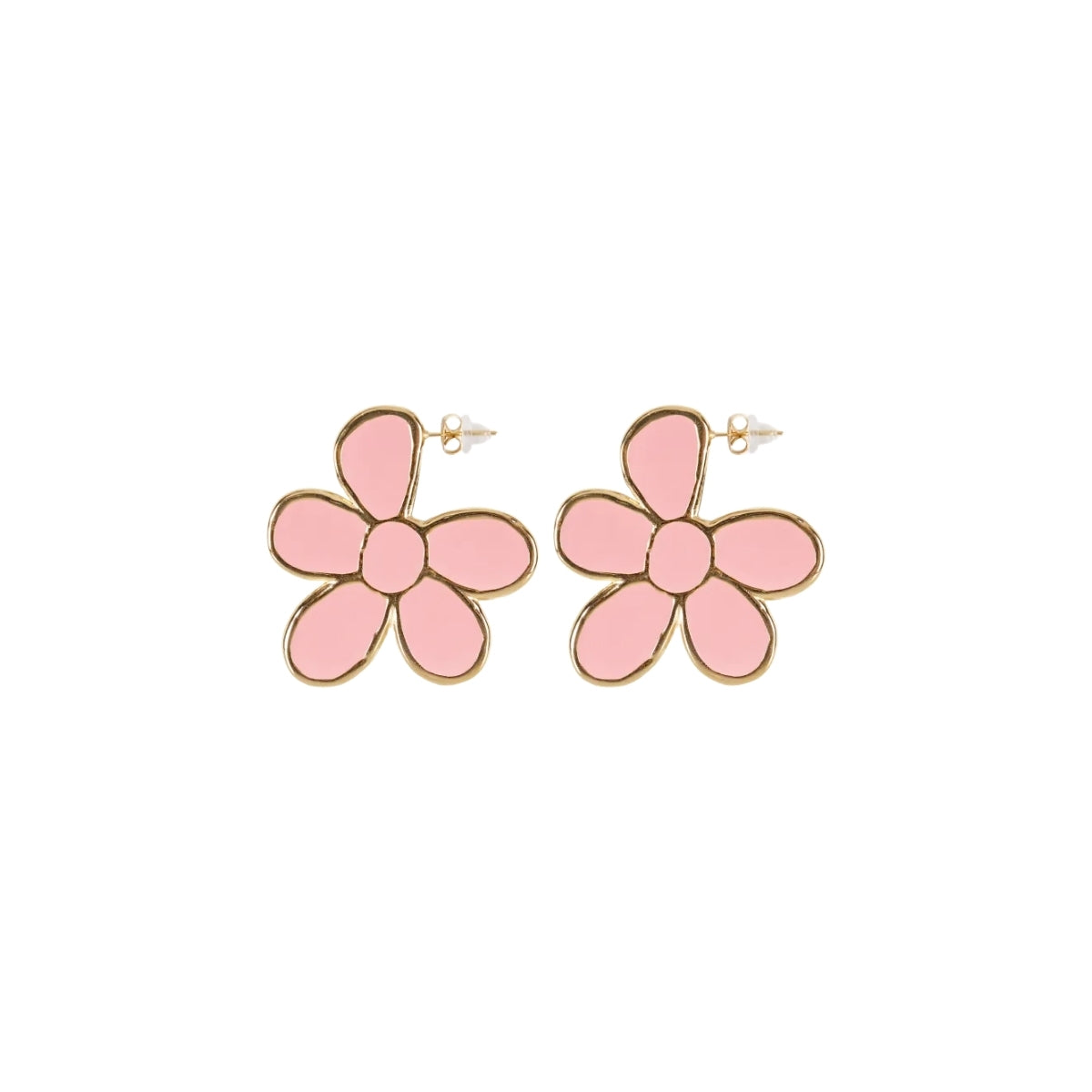 You & Eye Pink Enamel Flower Earrings