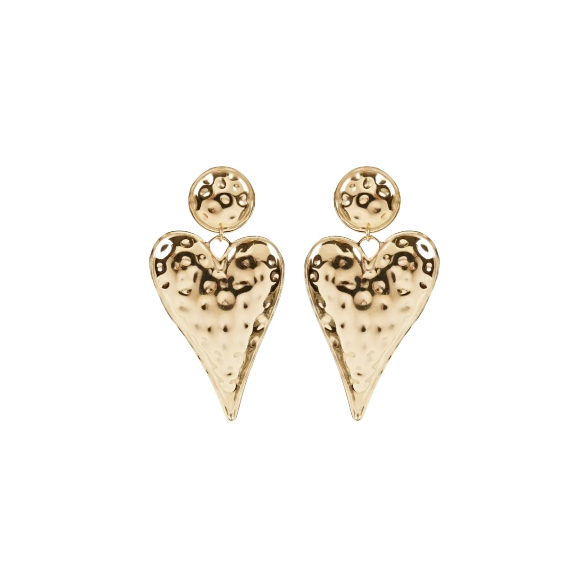 You & Eye Hammered Big Heart Earrings
