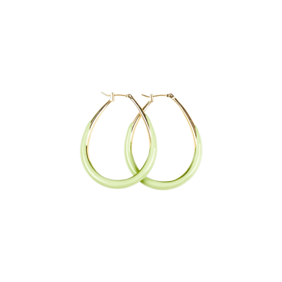You & Eye Pistachio Teardrop Hoop Earrings