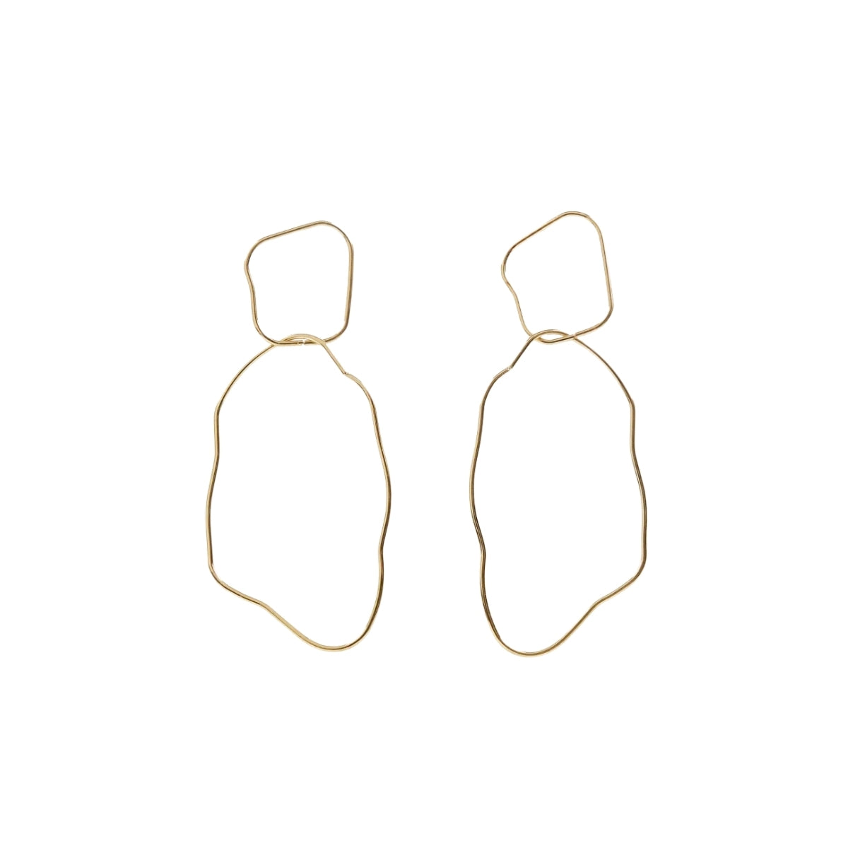 You & Eye Wavy Double Hoop Drop Earrings