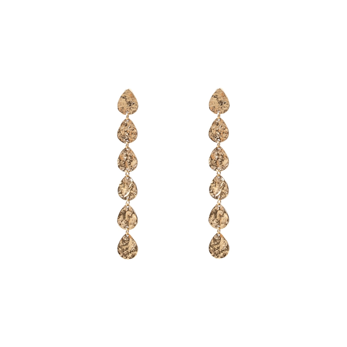 You & Eye Hammered Teardrop Linear Earrings