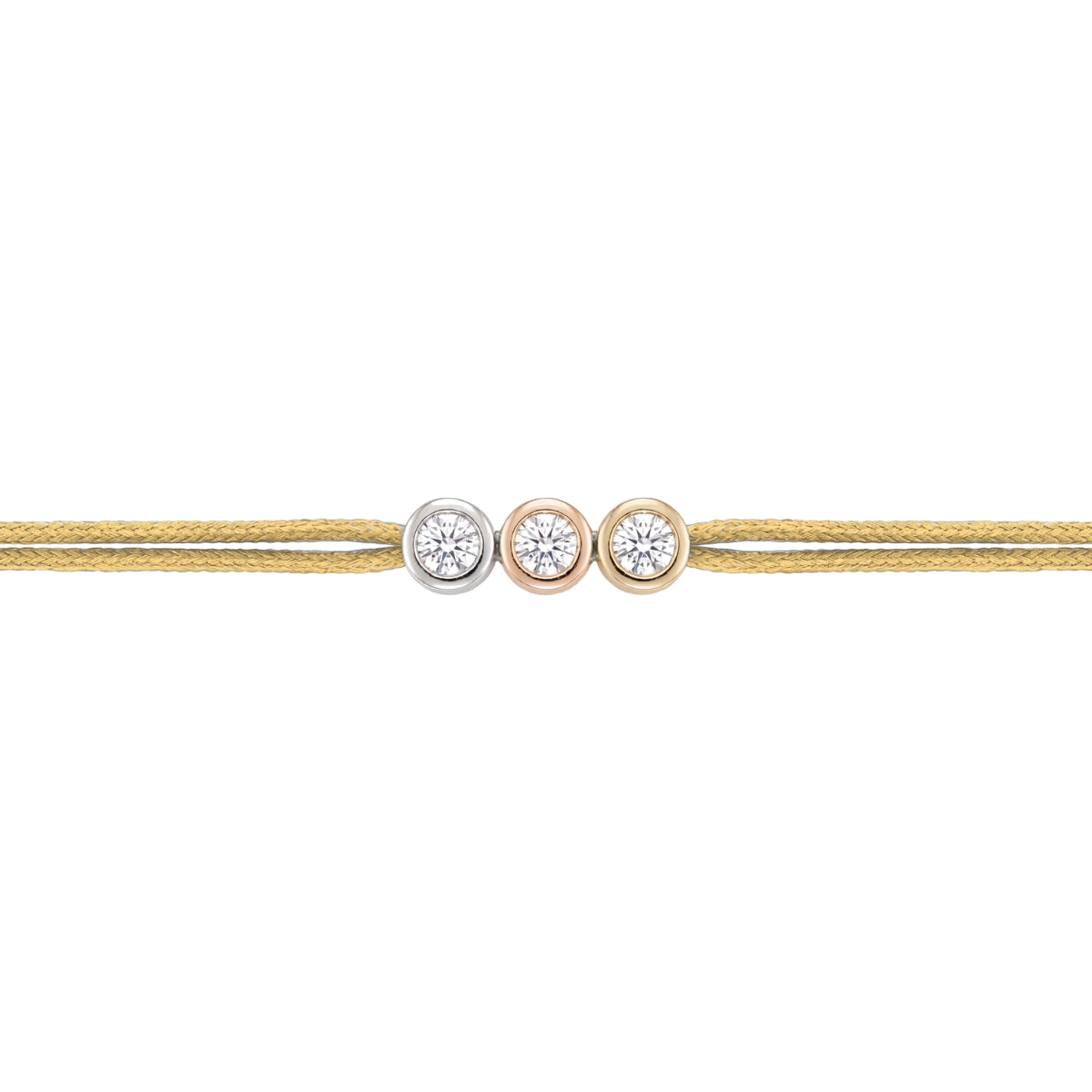 LoveLab Antwerp Mix Three-Tone Diamond Gold Cord Bracelet