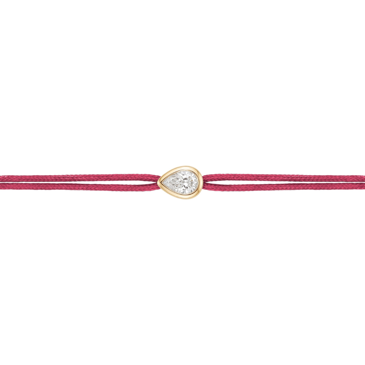 LoveLab Antwerp Pear Cut Diamond Burgundy Cord Bracelet
