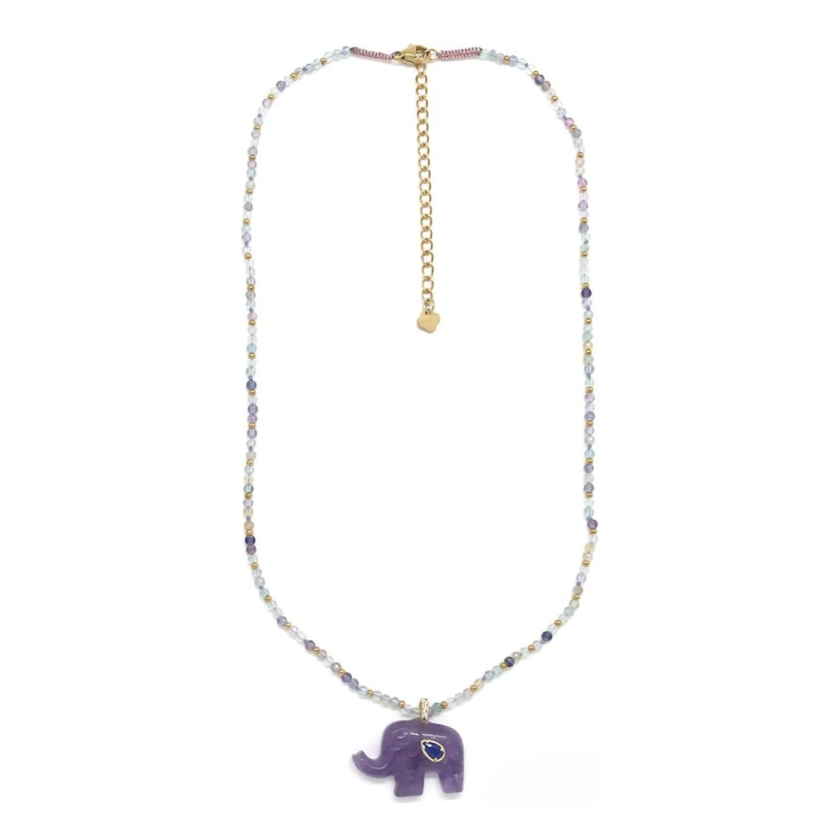 Elephant Fluorite Beaded Necklace
