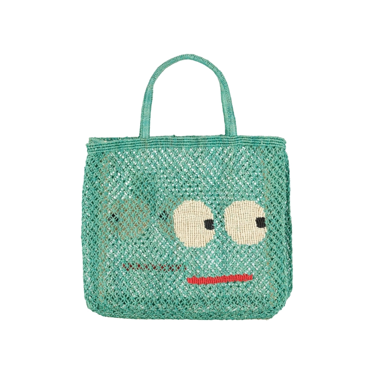 The Jacksons Bags Small Aqua Big Eyes Jute Tote Bag