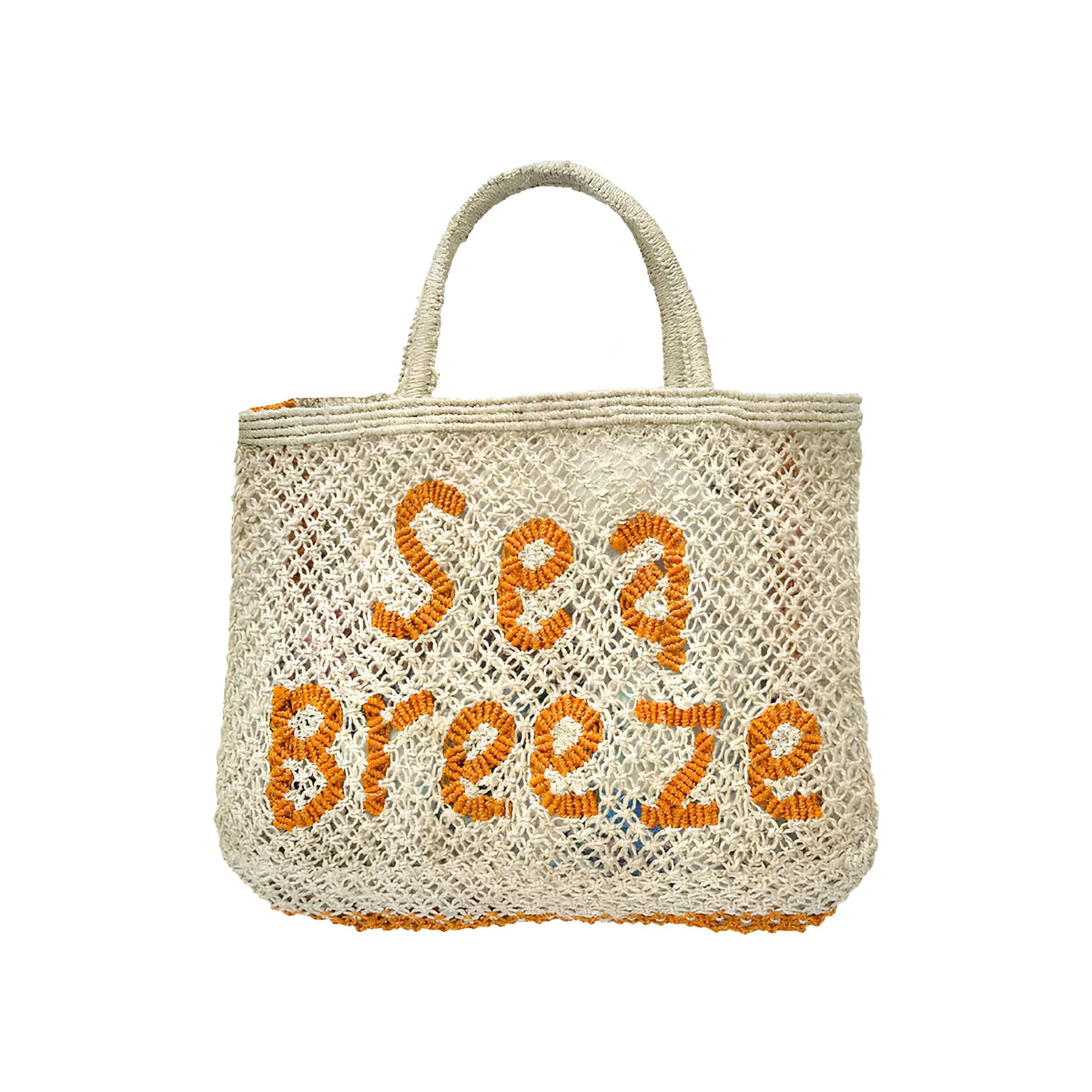The Jacksons Bags Small Orange Sea Breeze Jute Tote Bag