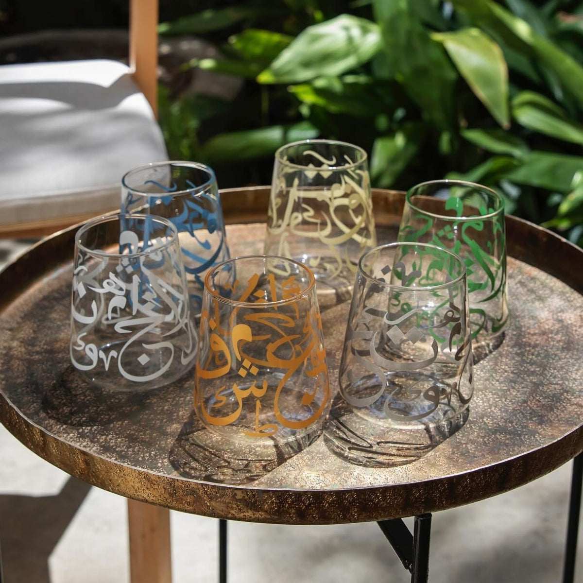 Arabic Calligraphy Glasses Set of 6