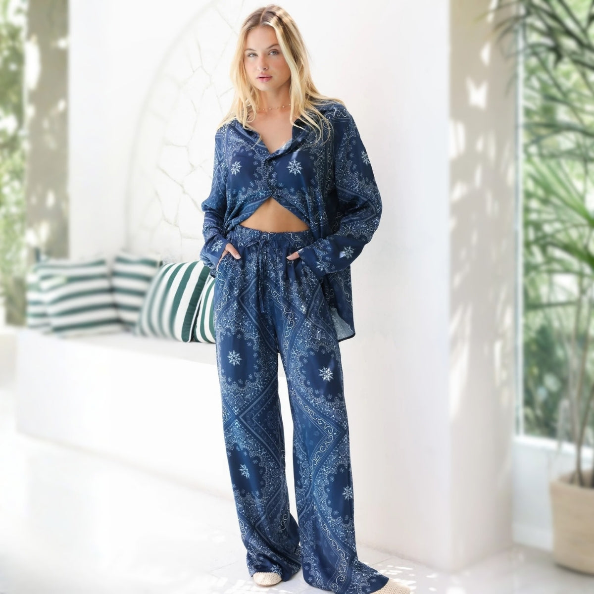 Clutch Navy Bandana Pants Co-Ord Set