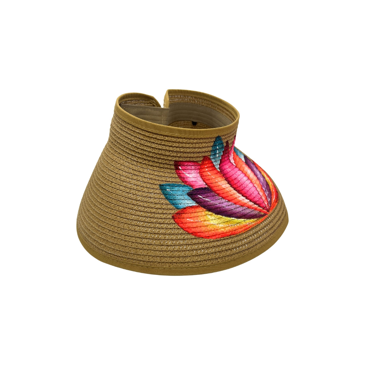 Colorful Feathers Roll-Up Sun Visor Hat