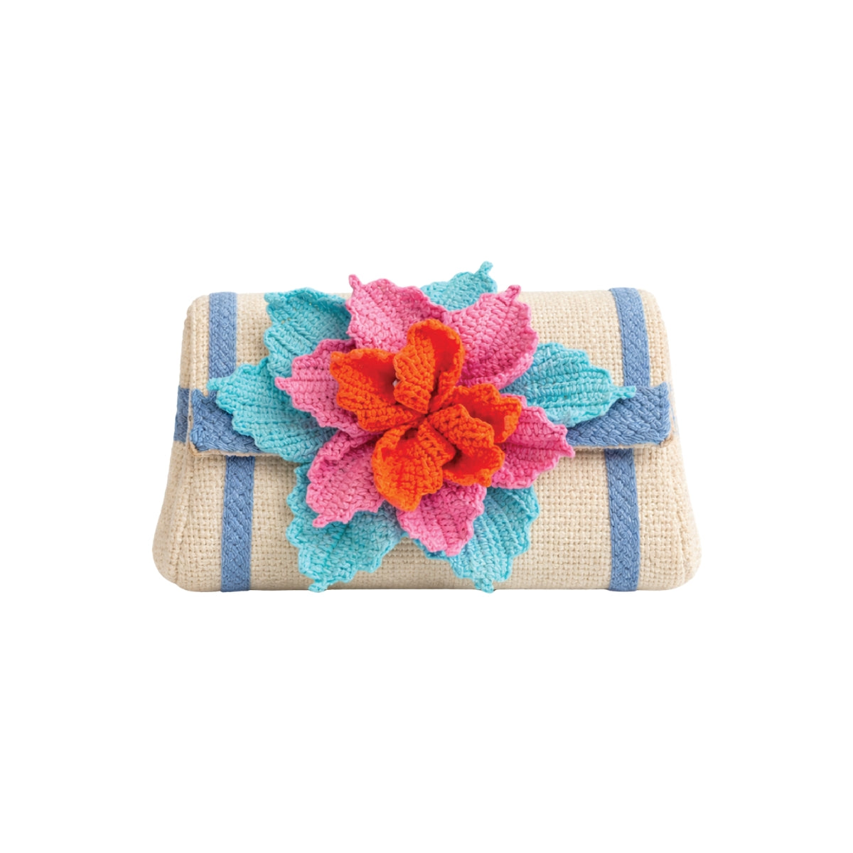 Basma Collection Orange Bloom Heirloom Crochet Clutch