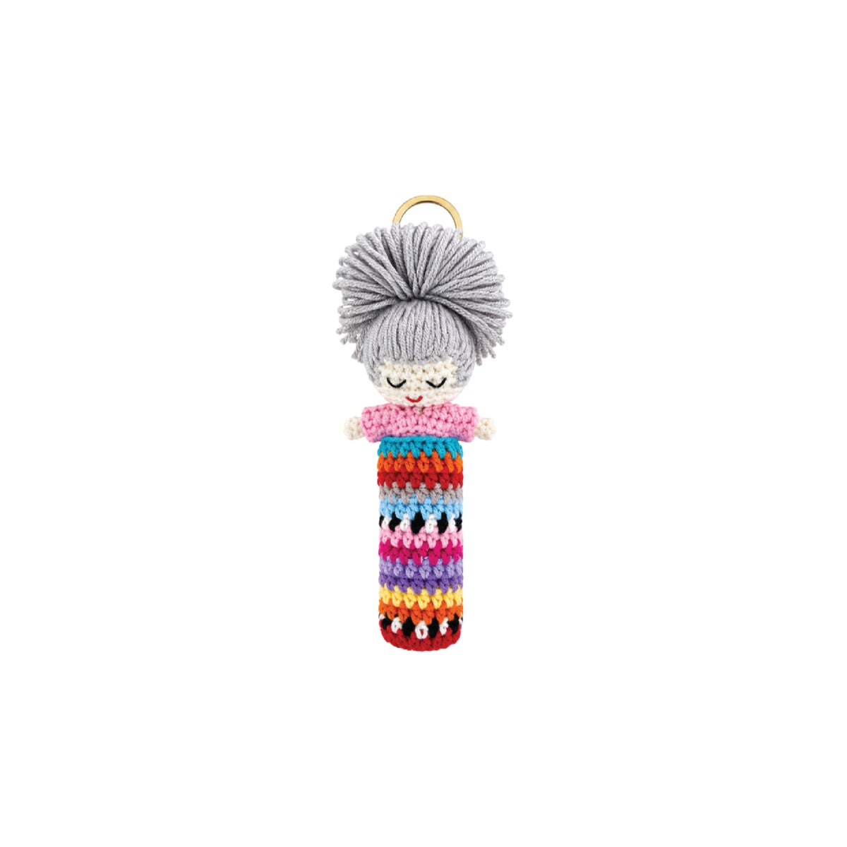 Basma Collection Grey Doll Bag Crochet Charm