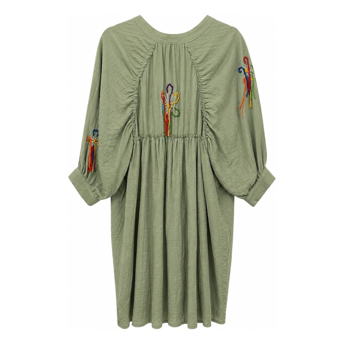Wildflower Embroidered Black Shirt Dress