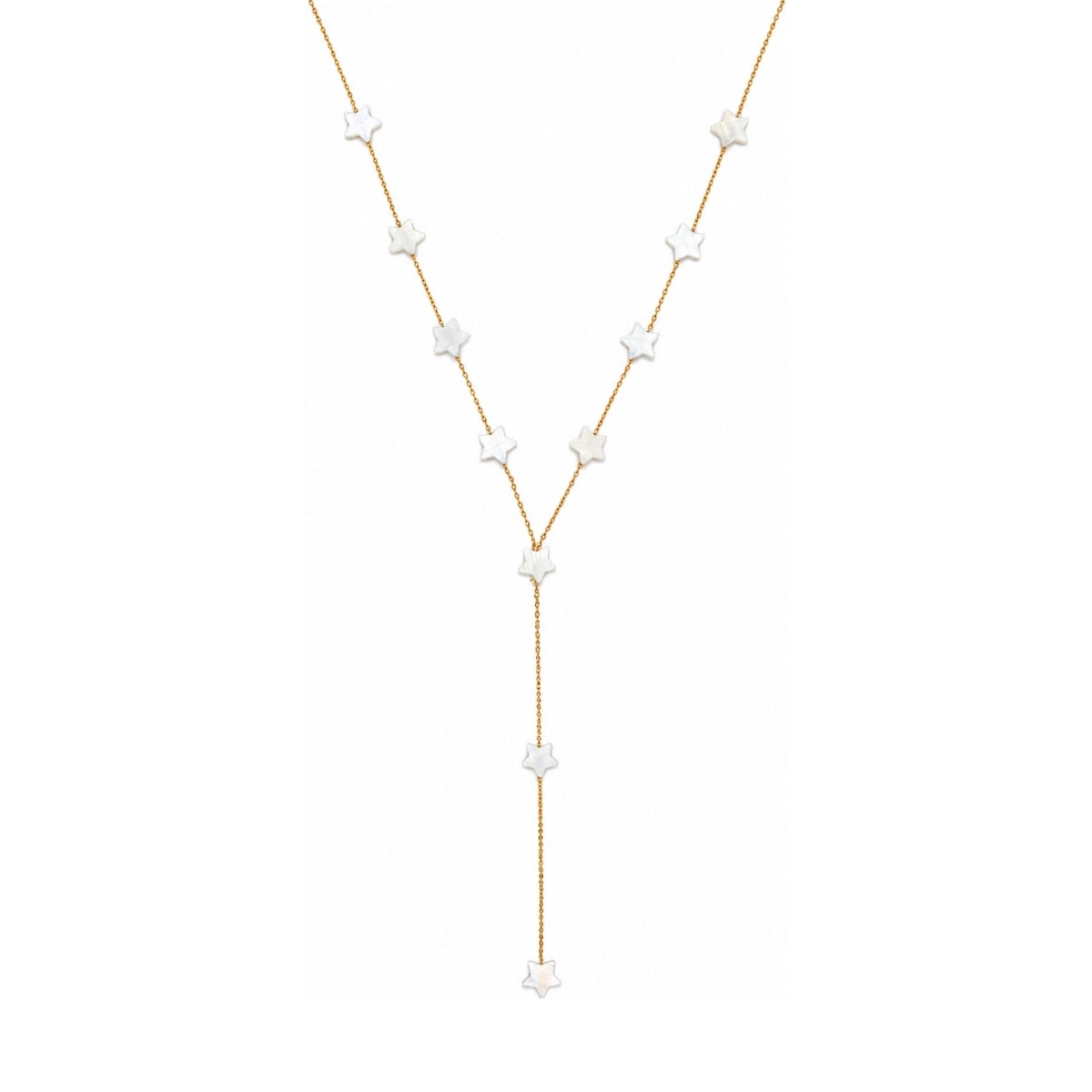 Rima Design Medium White Star Lariat Necklace
