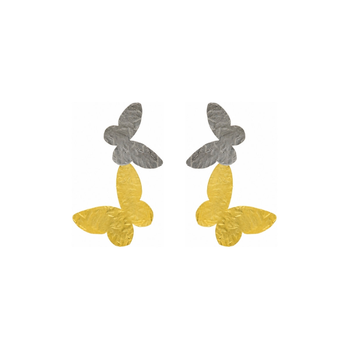 Rima Design Twotone Butterfly Drop Earrings