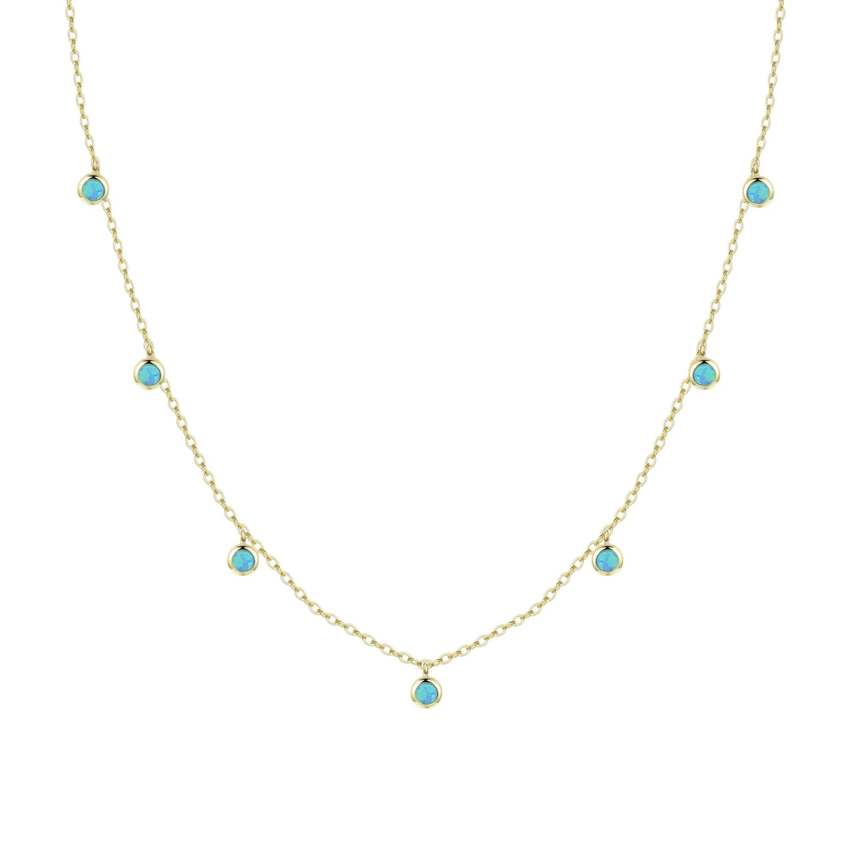 Blue Green Opal Dew Drops Reversible Necklace