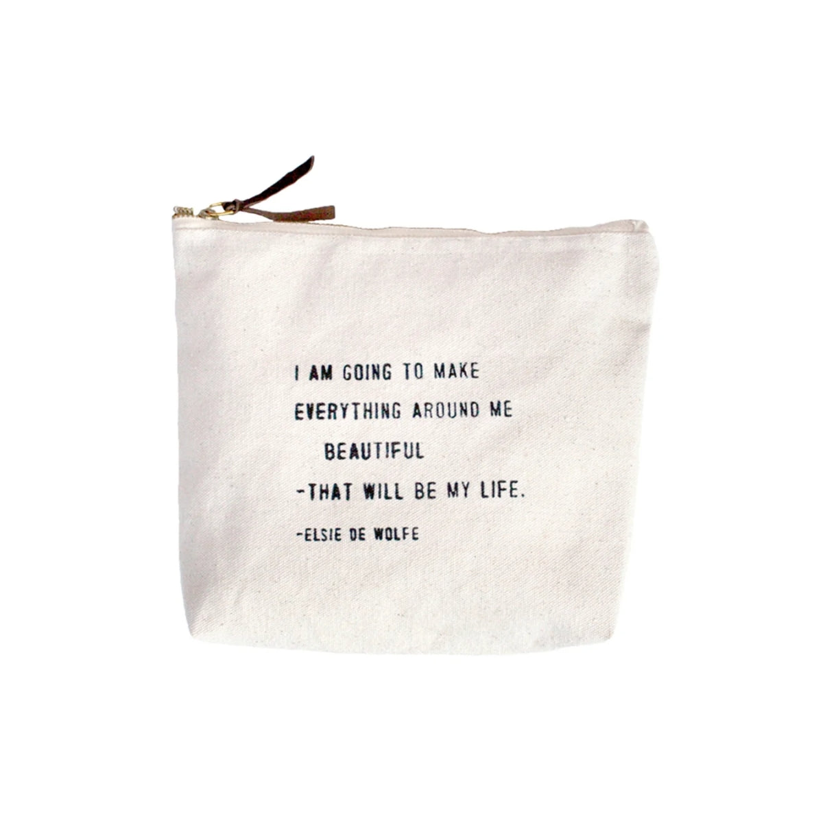 Sugarboo & Co Elsie De Wolfe Quote Canvas Zip Pouch