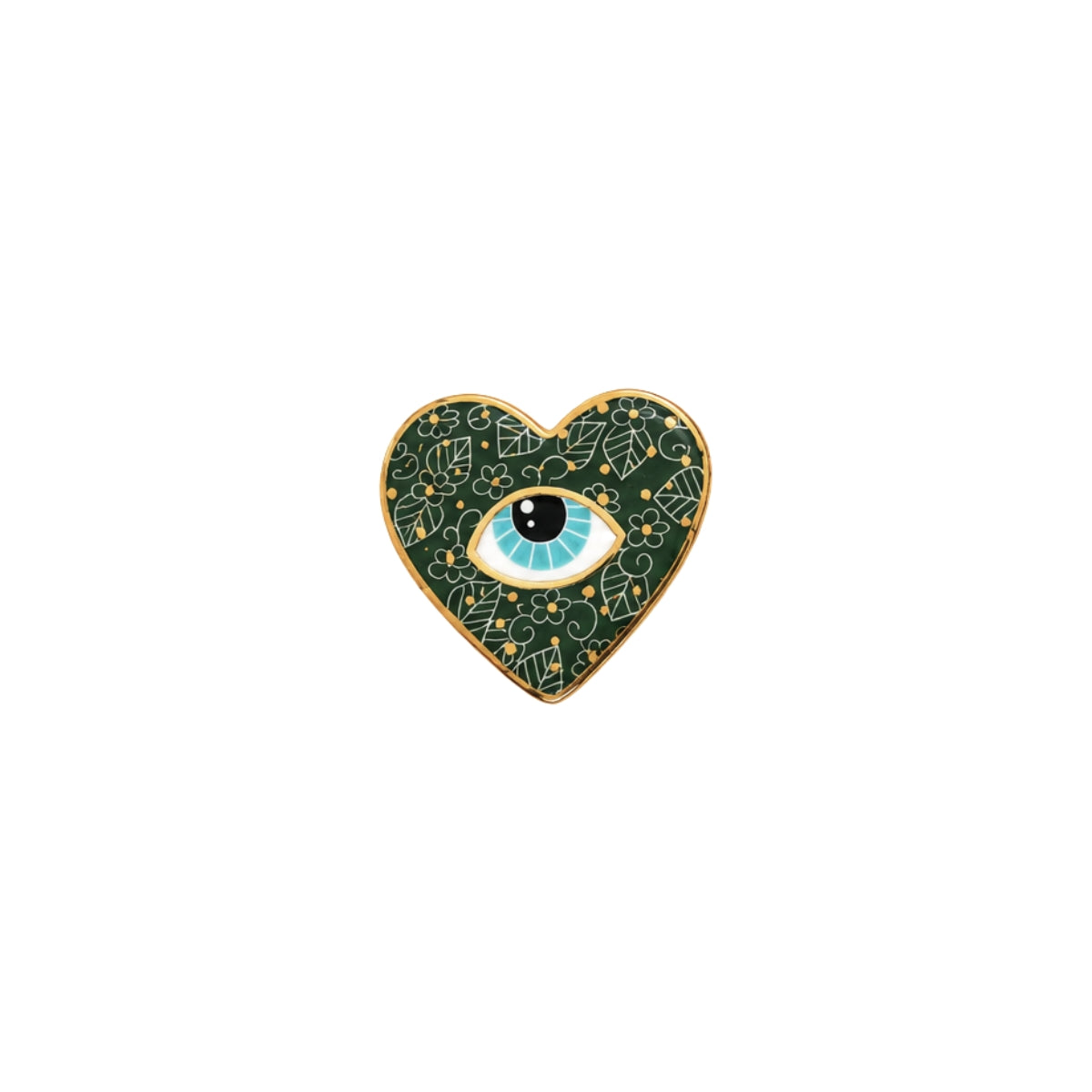 Noorena Emerald Heart Evil Eye Ceramic Magnet