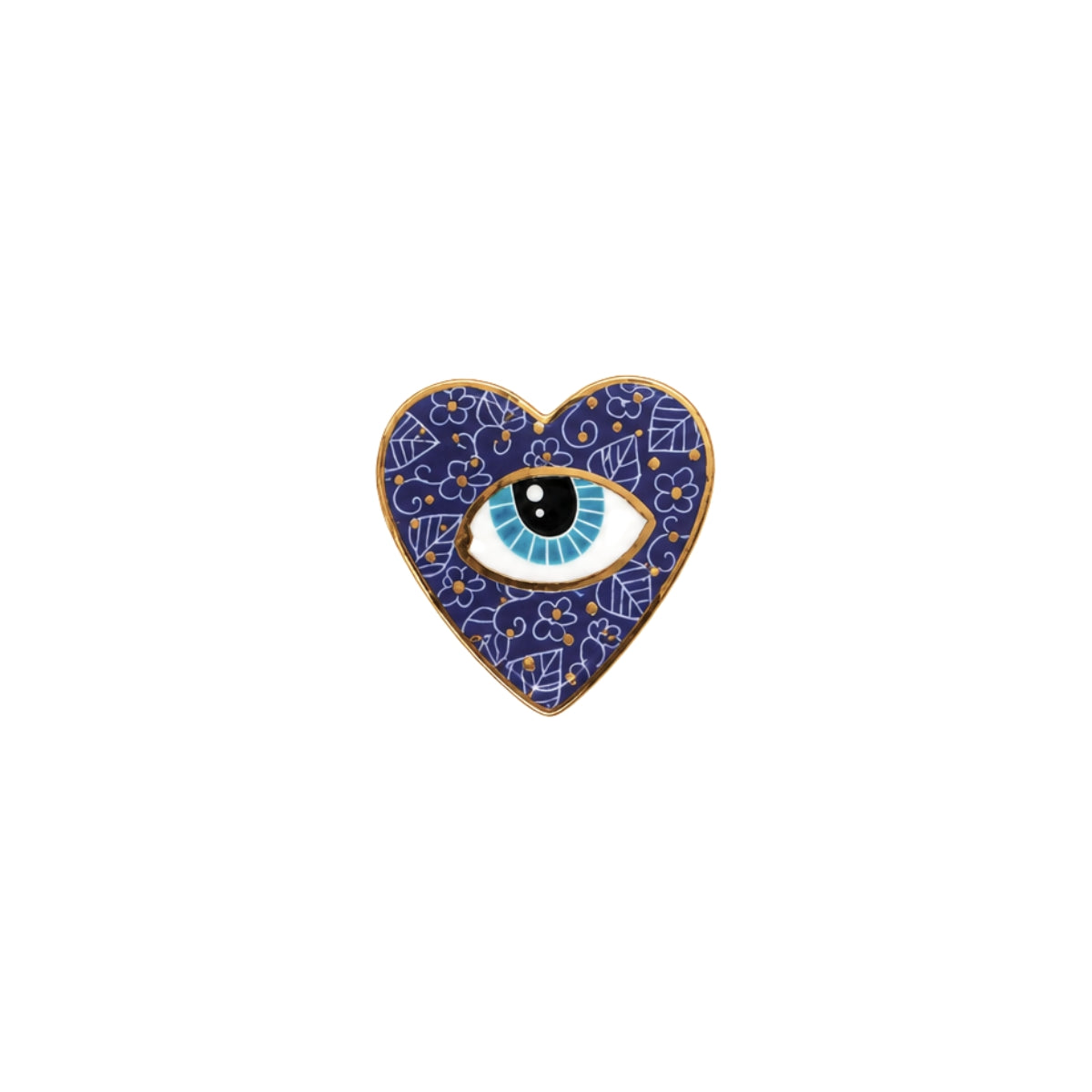 Cobalt Heart Evil Eye Magnet