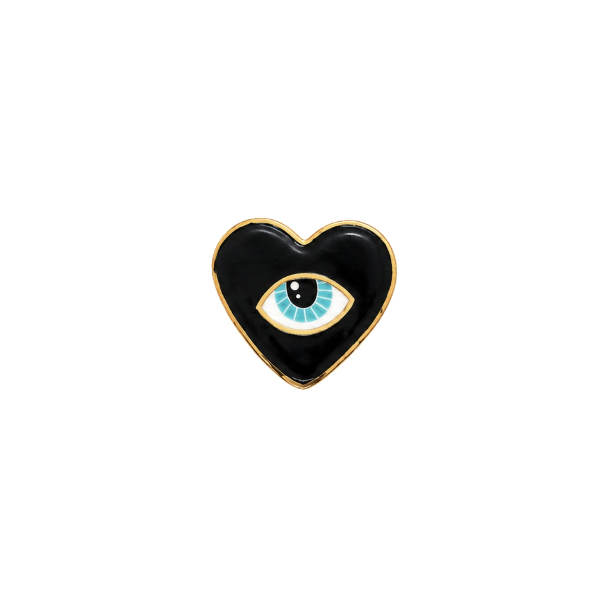 Noorena Black Heart Evil Eye Ceramic Magnet