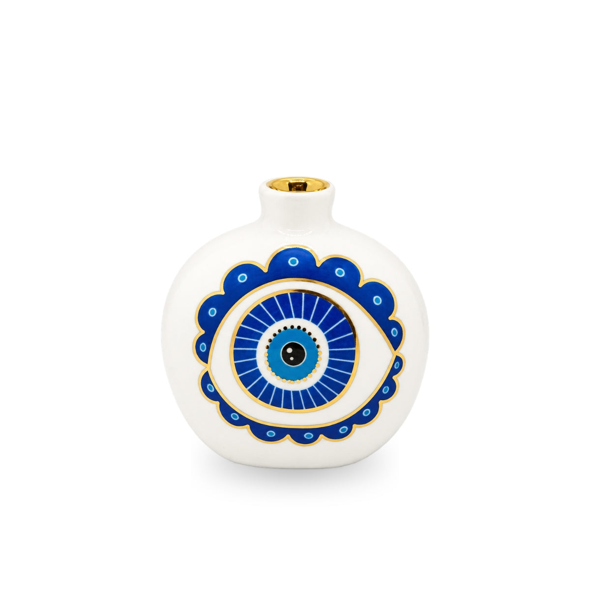 Noorena Medium Scallop Evil Eye Ceramic Pomegranate
