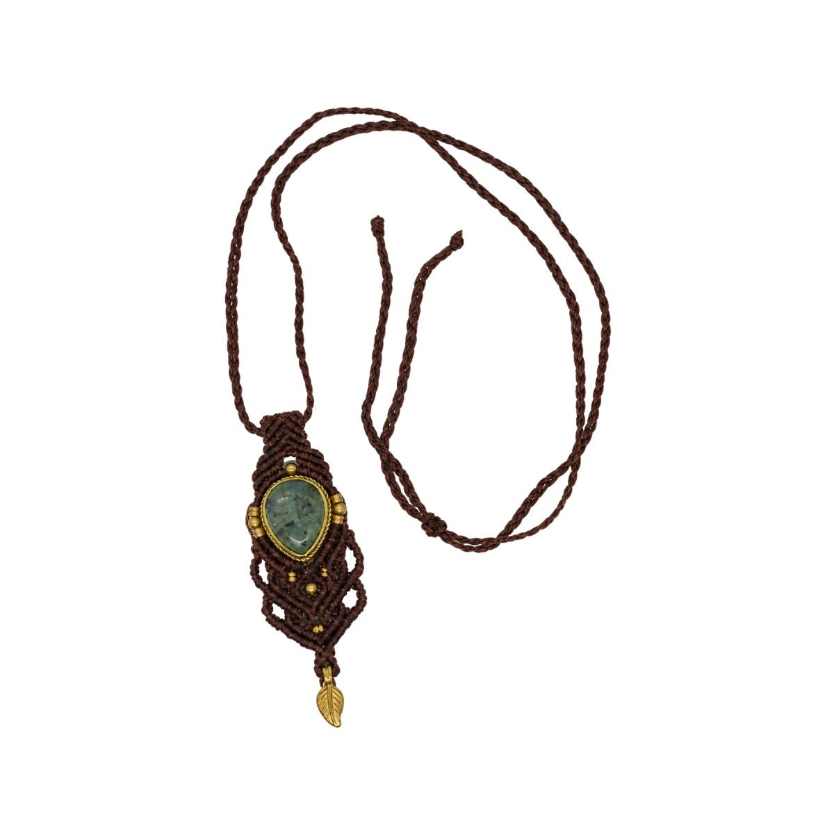 You & Eye Prehnite Macrame Necklace
