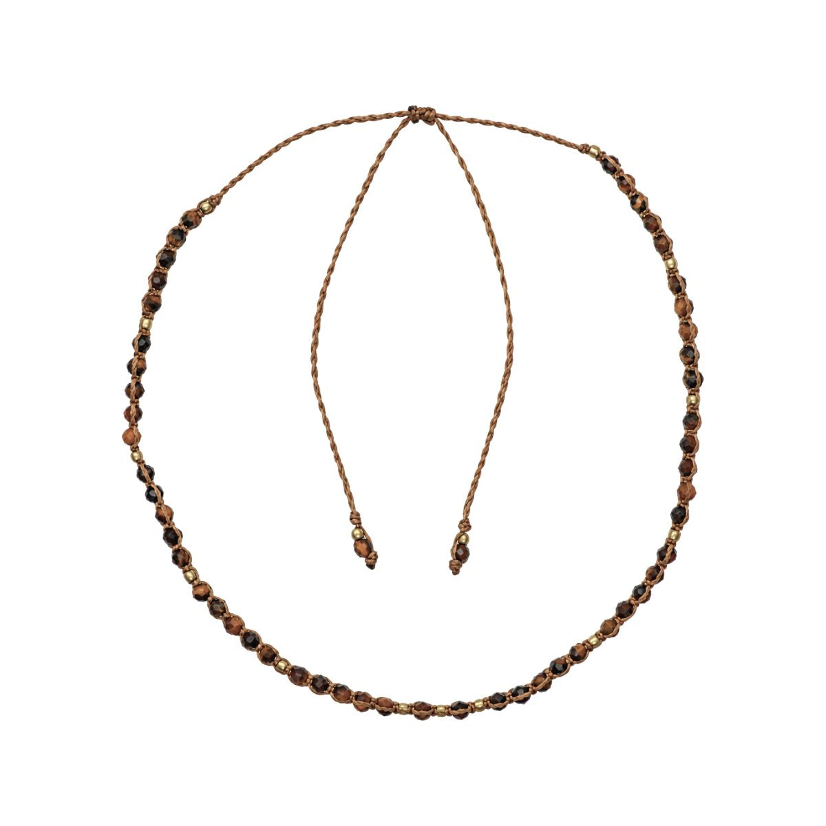 You & Eye Tiger's Eye Gemstone Beaded Thread Necklace