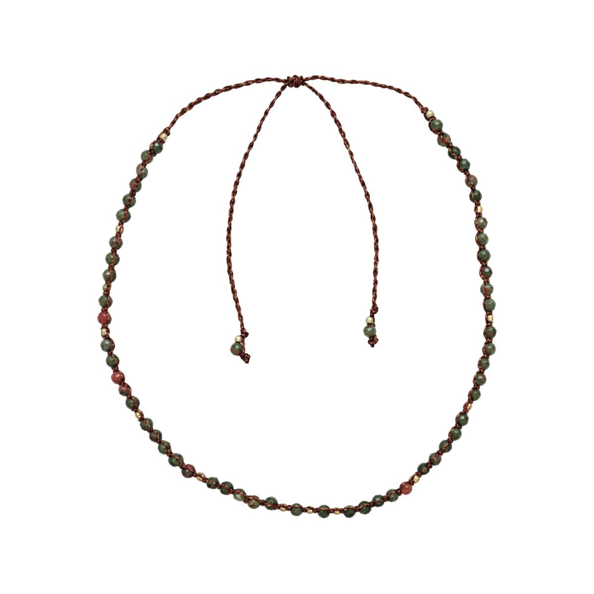 You & Eye Unakite Gemstone Beaded Thread Necklace