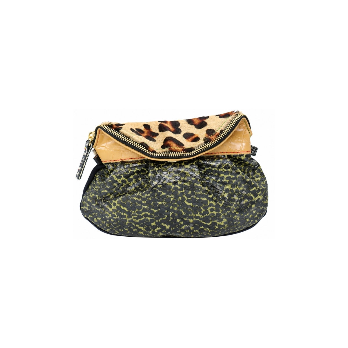 Ebarrito Leopard Fur Tight Rope Dancer Leather Clutch