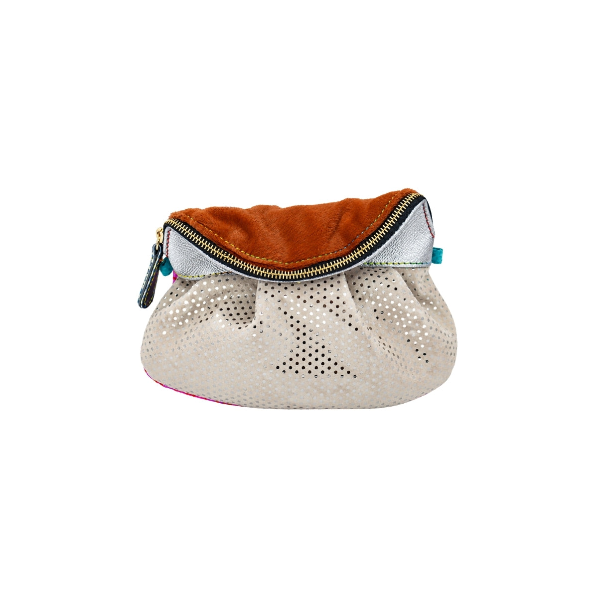Ebarrito Sparkling Pink Tight Rope Dancer Leather Clutch