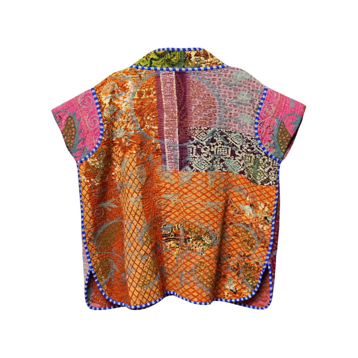 Vintage Floral Quilted Kantha Vest