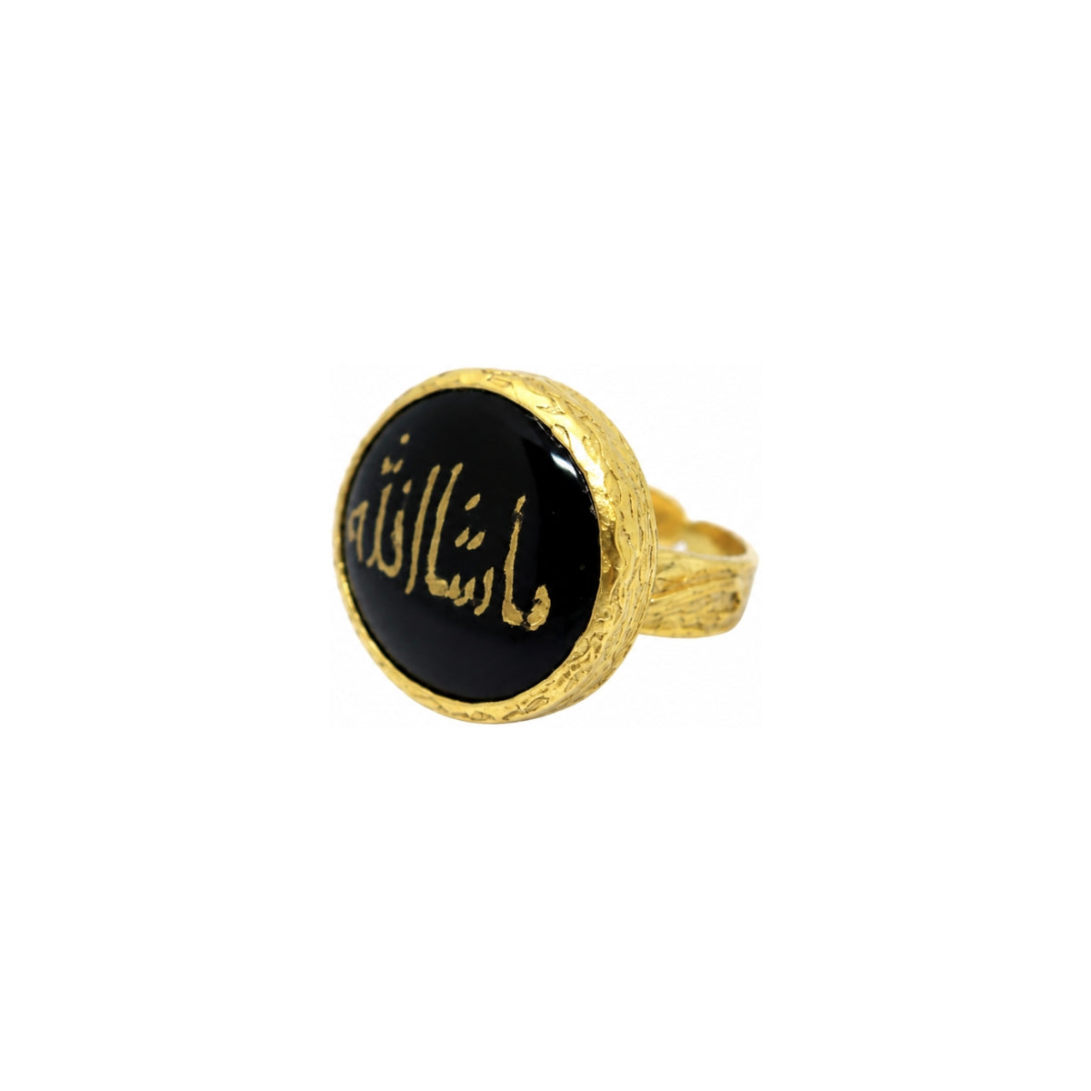 You & Eye Black Mashallah Engraved Ring