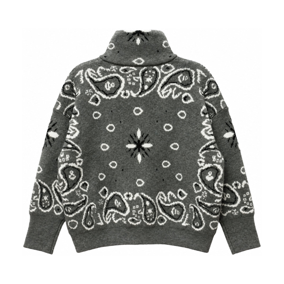 Dark Grey Bandana Zip Jacket