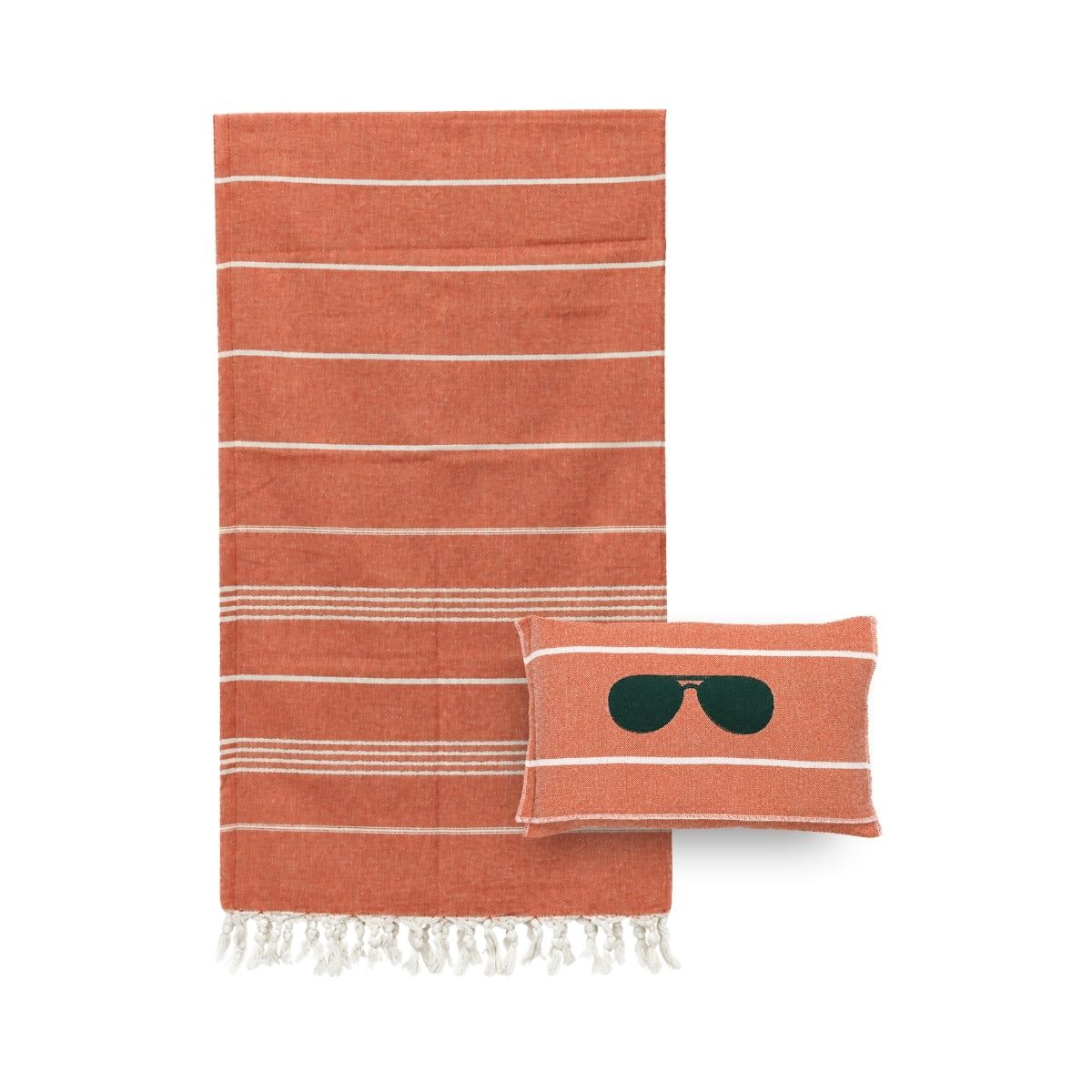 Mellow Orange Towel with Sunglasses Embroidered Cover | Boom & Mellow