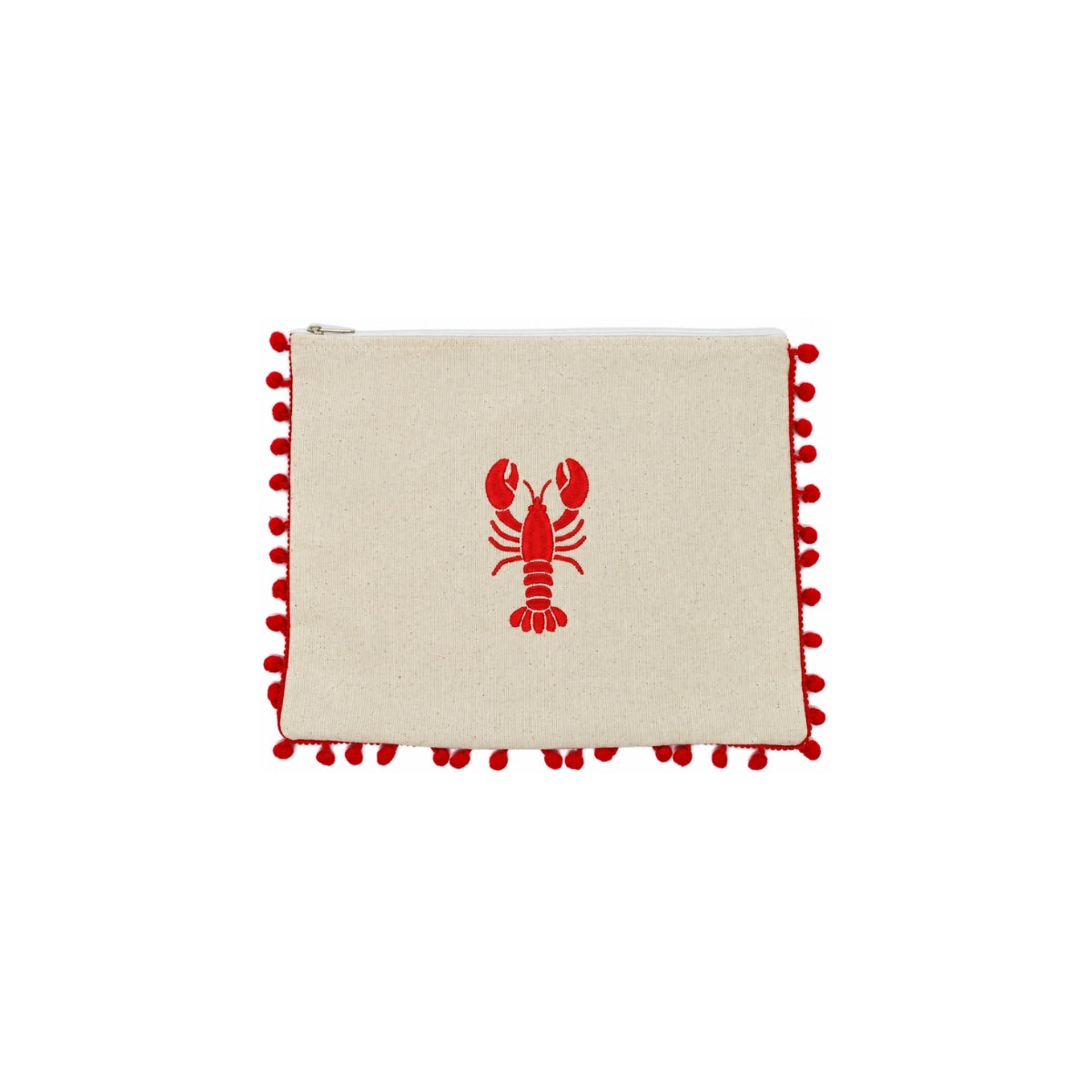 Mellow Red Pompom Lobster Embroidered Pouch | Boom & Mellow