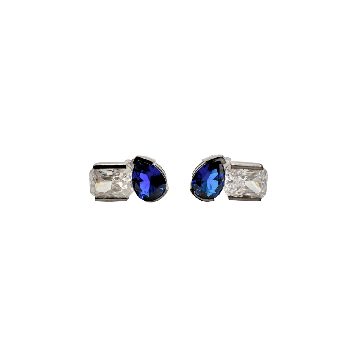 Chant Arzo Duality Blue Sapphire & CZ Earrings