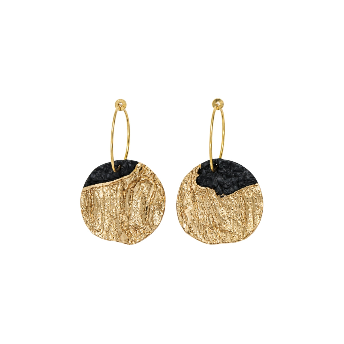 Tina Kotsoni Ginkgo Earrings with Black Enamel | Boom & Mellow