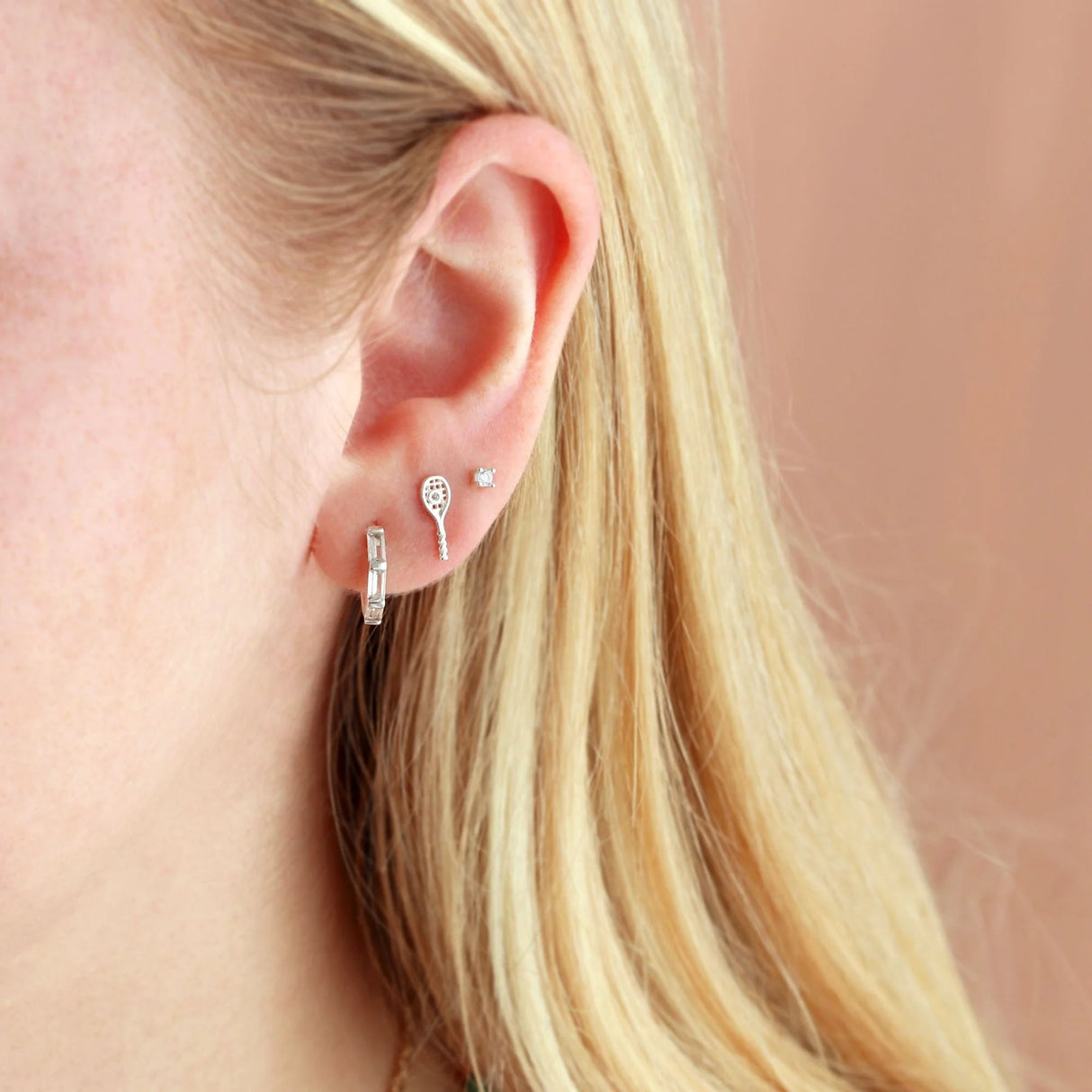 Tennis Racket Stud Earrings