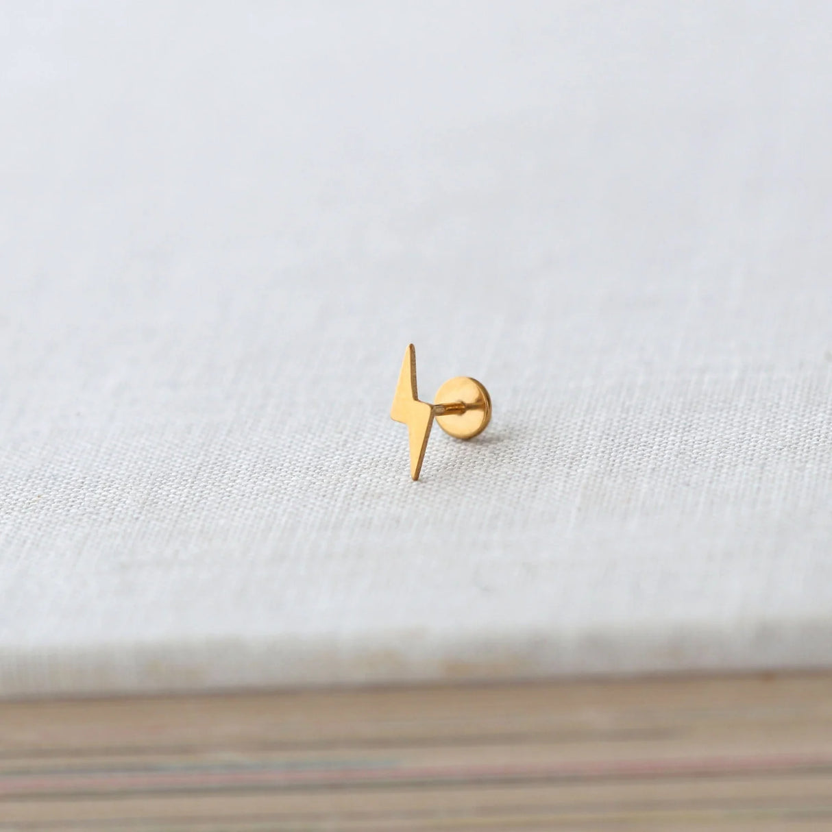 Lightning Bolt Flat Back Stud Earring