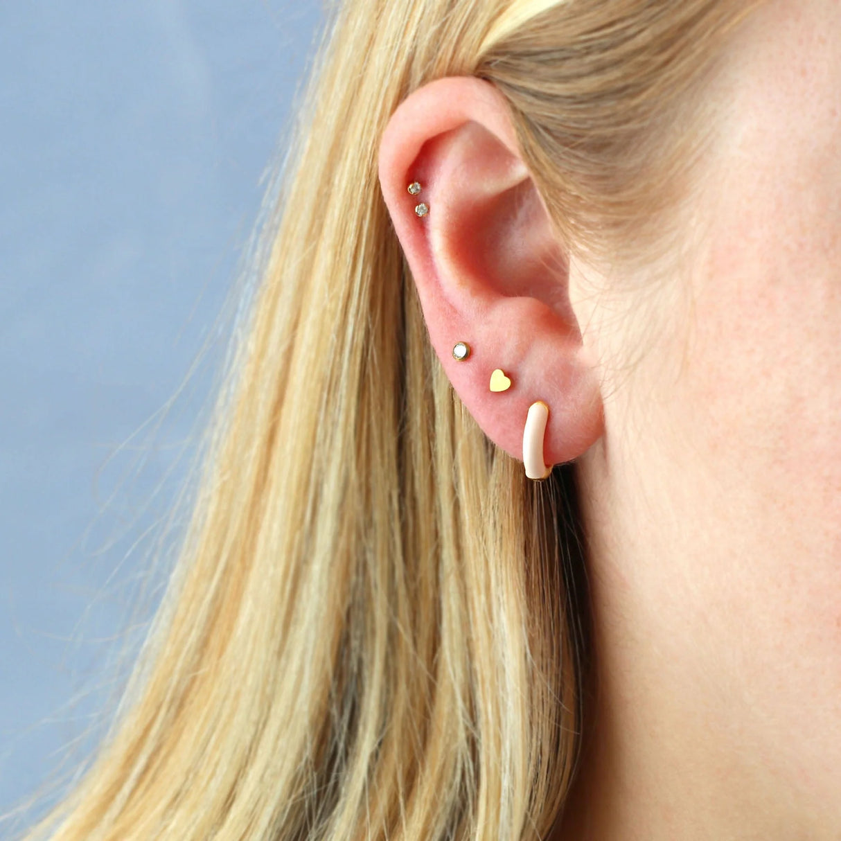 Heart Flat Back Stud Earring