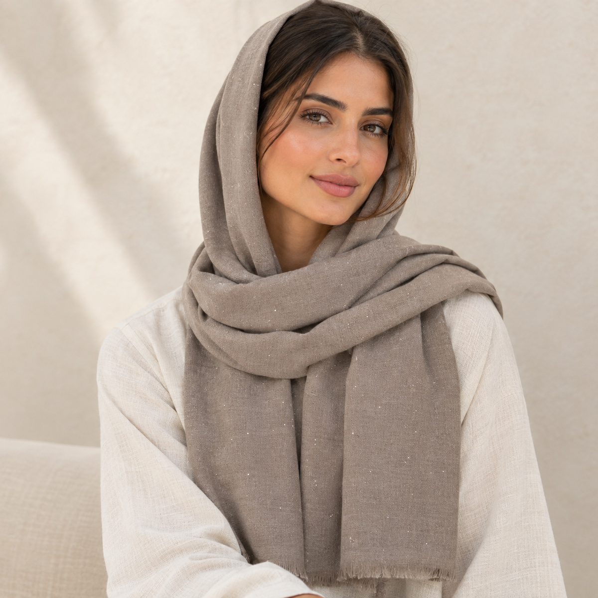 Taupe Sparkle Shawl