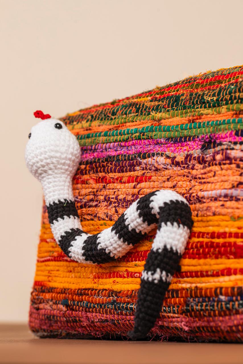 Basma Collection Sand Snake Multicolor Woven Pouch Online for Women | Free 3-Hour Delivery in Dubai | Boom & Mellow UAE