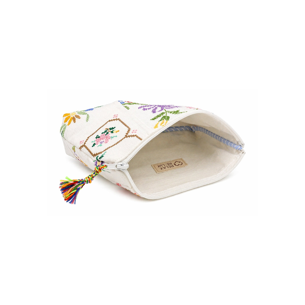 RELAX RE-LUX Heritage Blue Patch Embroidery Pouch