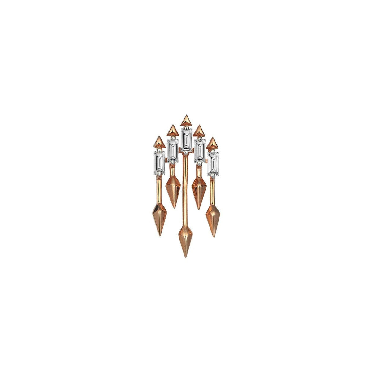 14k Rose Gold Arrow Spear Stud Earring with White Diamond | Kismet by Milka | Fine Jewelry | Earring