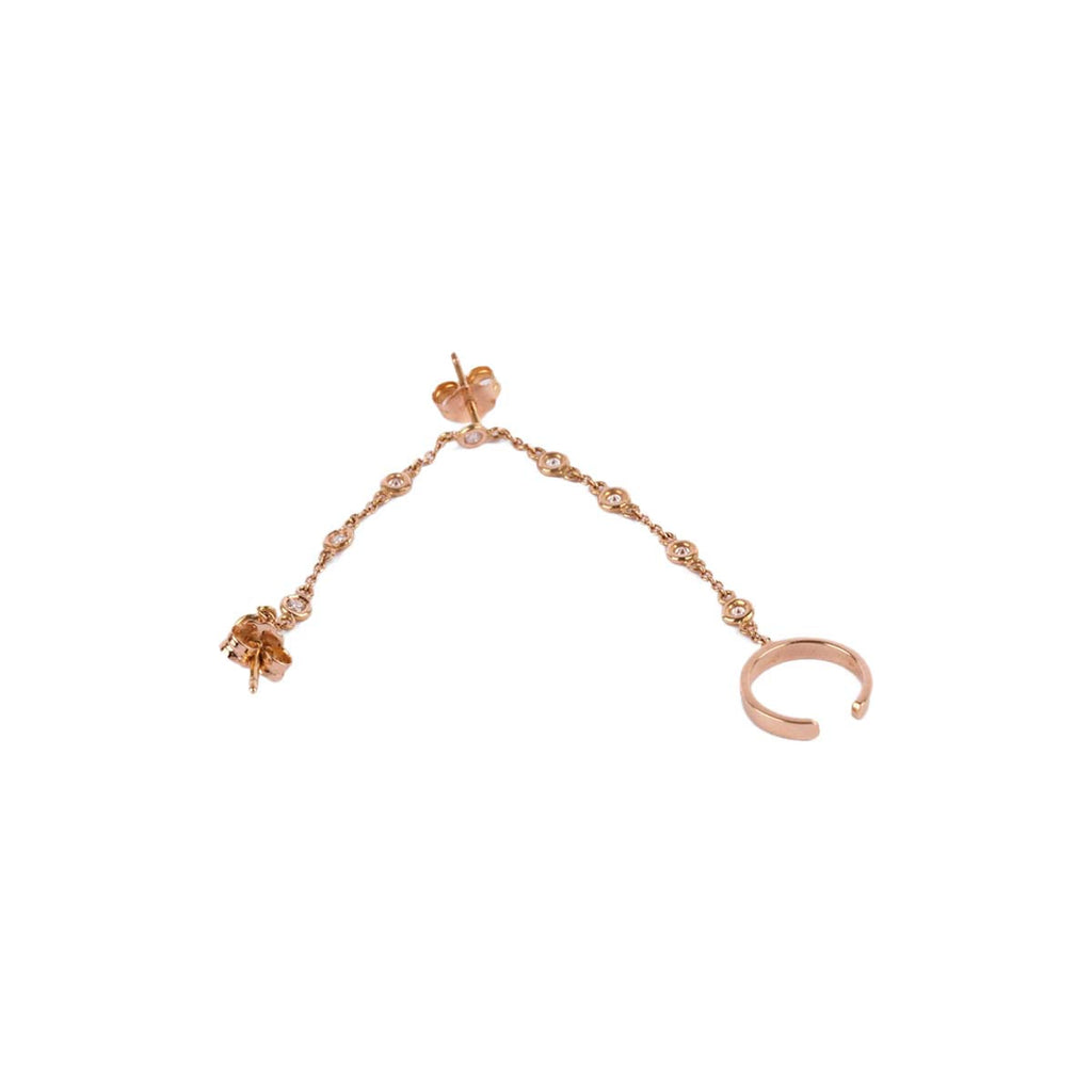 Karolyn Brown Ear Cuff with Chain Solitaire Earring | Boom & Mellow