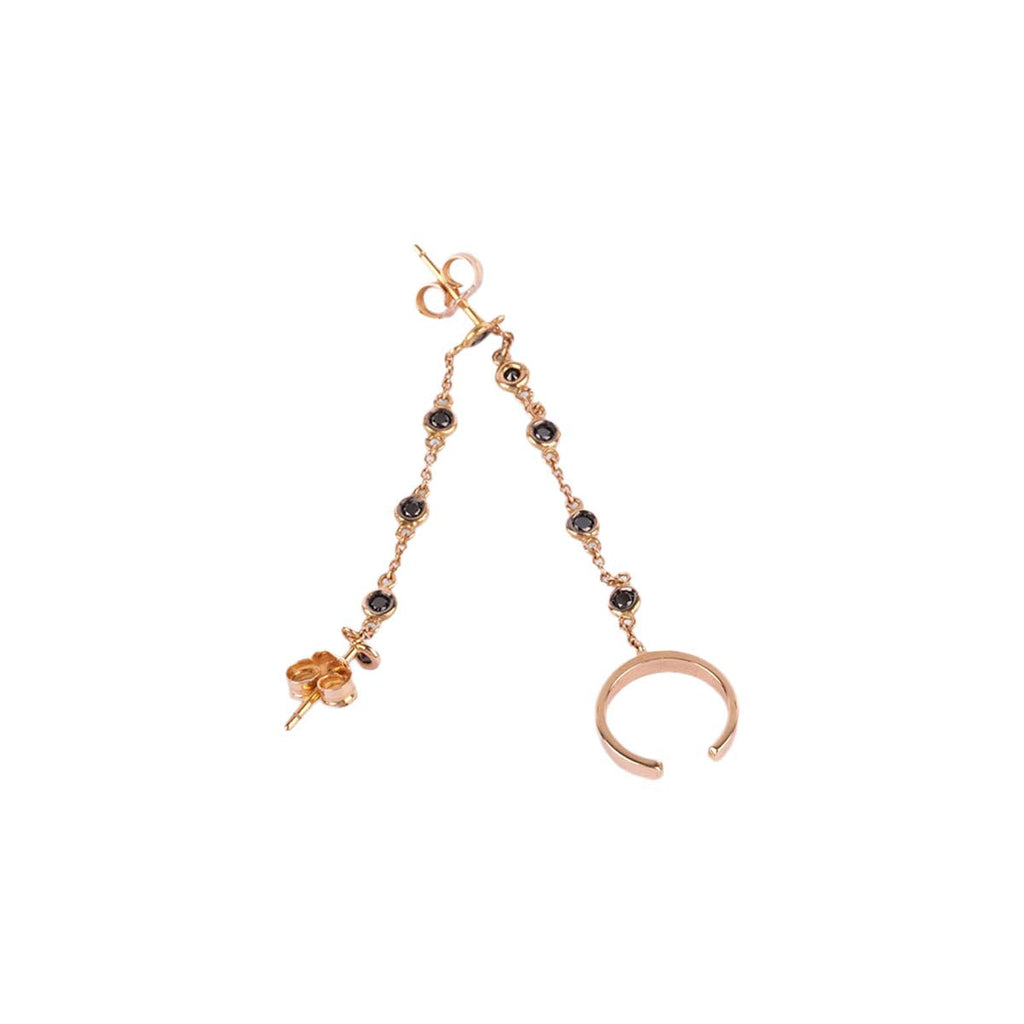 Karolyn Brown Ear Cuff with Chain Solitaire Earring | Boom & Mellow