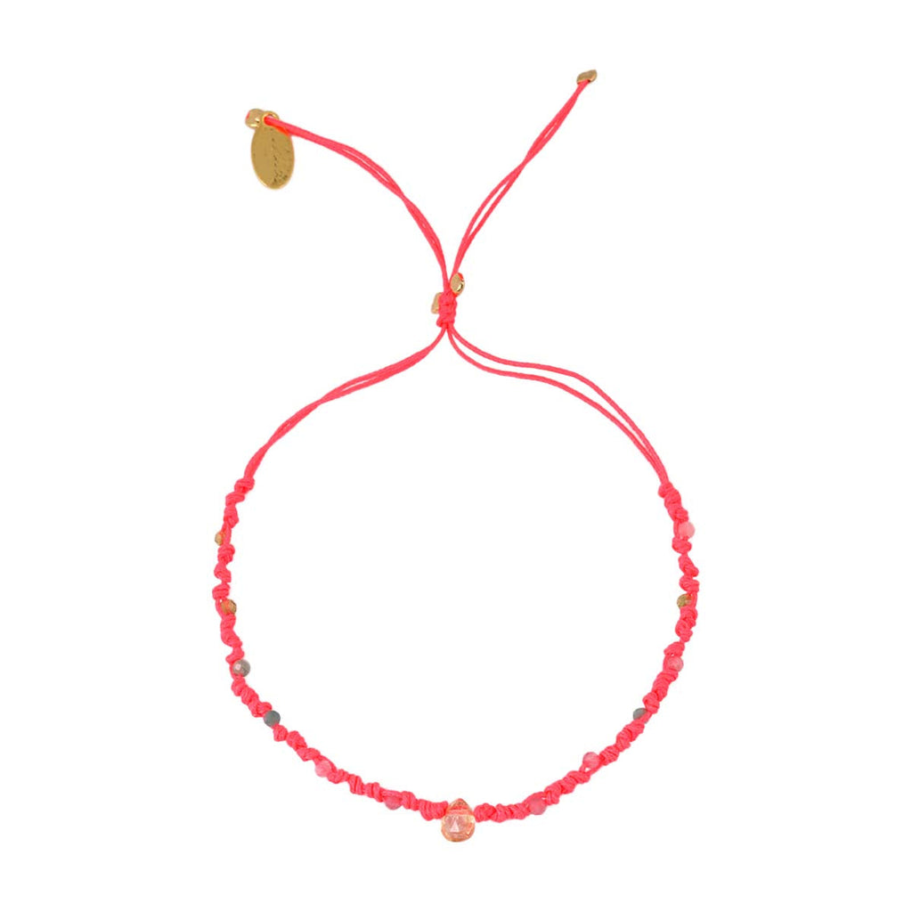 By Johanne Topaz Neon Pink Cord Bracelet | Boom & Mellow