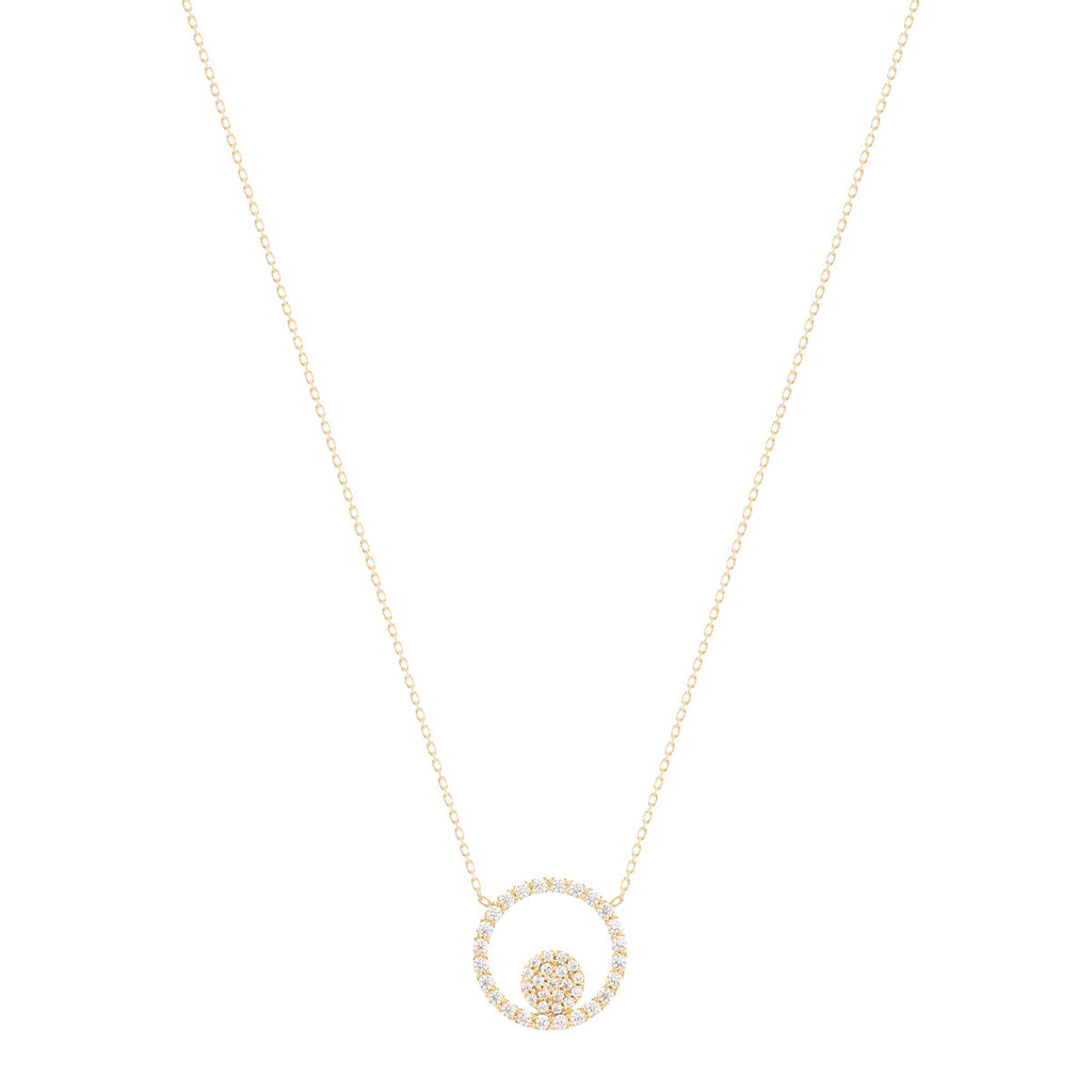 Alexa Jewelry Pave Dot in Open Circle Necklace | Boom & Mellow