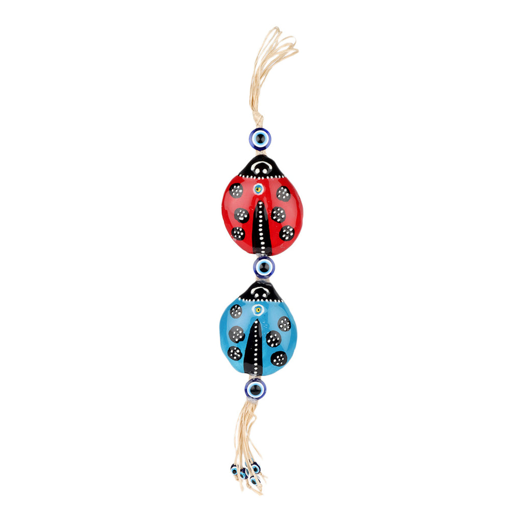 You & Eye Red and Blue Lady Bug Evil Eye Wall Hanging | Boom & Mellow